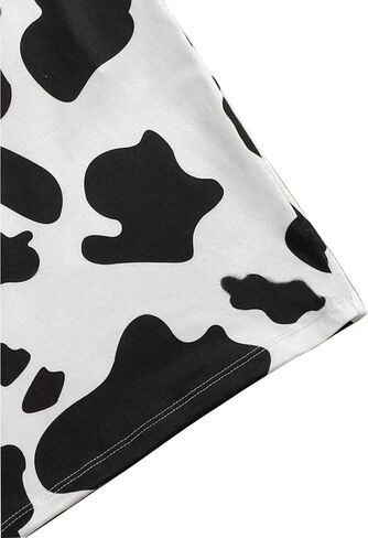 فستان نسائي من ANLJED مطبوع عليه بقرة وشريط سباغيتي ضيق بدون أكمام فستان قصير ضيق ضيق فساتين قصيرة سهلة الارتداء in Kuwait