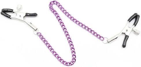 Nipple Clamps Non Piercing Sexy Rubber Adjustable Body Clamps with Chain Non Pierced for Women Beginner Nipple Clamp Jewelry (silver-3-layer chain) in Saudi Arabia