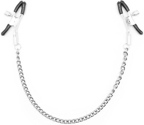 Nipple Clamps Non Piercing Sexy Rubber Adjustable Body Clamps with Chain Non Pierced for Women Beginner Nipple Clamp Jewelry (silver-3-layer chain) in Saudi Arabia