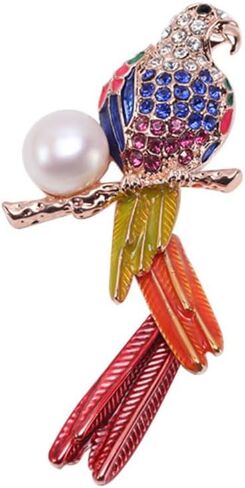 دبوس اللؤلؤ JYX الرائع مقاس 13 مم بروش لؤلؤ الببغاء الملون لحفلات الهدايا النسائية in Kuwait