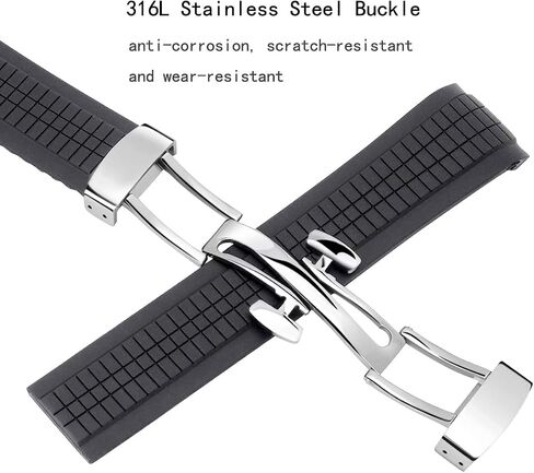 Watch Band Compatible with Patek Philippe Aquanaut PP 5164 5165 5167R 5168 5968 5267, Soft Silicone Rubber Replacement Wrist Strap for Patek Philippe Aquanaut Watch Straps in Saudi Arabia