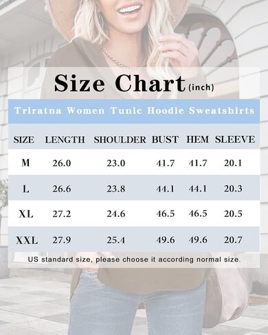 Women's Long Sleeve Hooded Tunic Tops V Neck Sweatshirts Casual Pullover Hoodies in Saudi Arabia