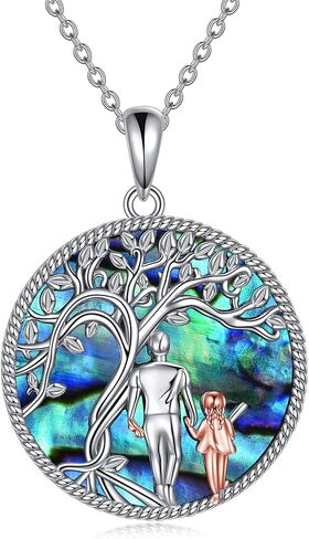 AOBOCO Father Daughter Necklace Sterling Silver Jewelry Gift for Daughters Granddaughter in Saudi Arabia