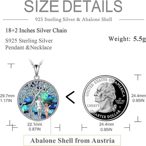 AOBOCO Father Daughter Necklace Sterling Silver Jewelry Gift for Daughters Granddaughter in Saudi Arabia