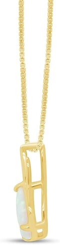 AFFY 7MM Heart Cut White Created Opal Paw Print Pendant Necklace In 14K Gold Plated 925 Sterling Silver Along With 18"+2" Adjustable Chain in Saudi Arabia