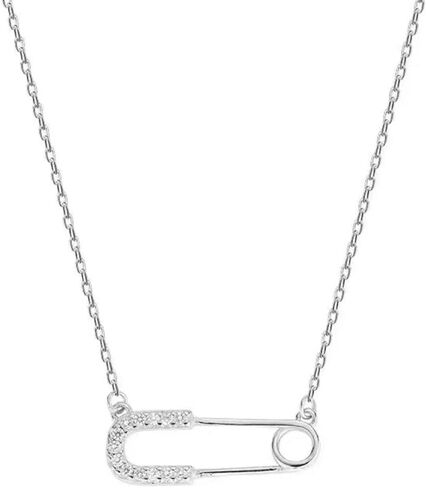 Crystal Safety Pin Necklace Pendant for Women Girls Dainty Cubic Zirconia Paperclip Adjustable Chain Necklace Choker Jewelry Gifts in Saudi Arabia
