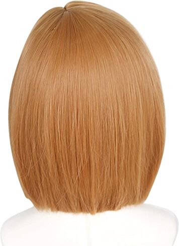 JoneTing +{Wig Cap} Blonde Wig for Cosplay Costume Women Synthetic Wig Ombre Black Yellow Wig for Girls Short Wavy Halloween Wig for Anime Cosplay Peluca Ombre Negra Amarilla Natural Wigs for Chrismas Party in Saudi Arabia