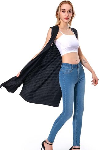 Sleeveless Cardigan Women Long Maxi Sweater Summer Open Front Tunic Vest Lightweight Soft Duster in Kuwait