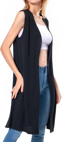 Sleeveless Cardigan Women Long Maxi Sweater Summer Open Front Tunic Vest Lightweight Soft Duster in Kuwait