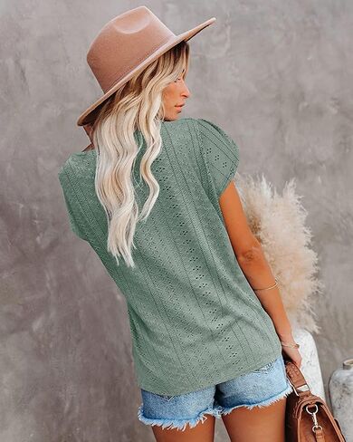 COCOKER 2024 Women's Sleeveless Tank Tops Lace Summer Tops V Neck Cute Shirt in Saudi Arabia