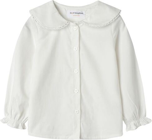 Mud Kingdom Little Girls Corduroy Shirt Button Down Long Sleeve Lace Collar in Kuwait