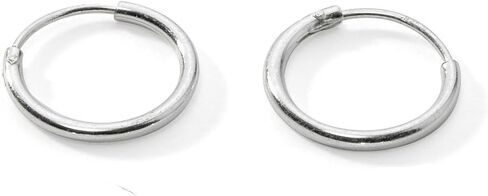Silverline Jewelry 925 Sterling Silver Small Endless Hoop Earrings Cartilage, Nose and Lips, 12mm (0.47 Inch) in Kuwait