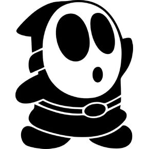 Mario Video Game Shy Guy Decal Stickers Symbol 5.5" Decorative DIE Cut Decal for Cars Tablets LAPTOPS Skateboard - White