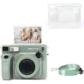 Wide 400 Clear Case, Clear Cover Compatible with Fujifilm Instax Wide 400 Instant Camera, for Instax Wide 400 Carry Case with Shoulder Strap - Clear