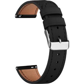 18mm Leather watch band Compatible with Garmin Venu 2s/ Venu 3S/Vivoactive 4s/Vivomove 3S/forernnner 255s bands, Quick Release Replacement Band for Garmin Forerunner 255S/ 265S Women