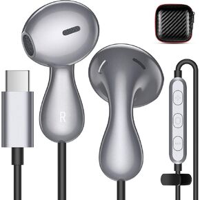 USB Type C Headphones for Samsung Galaxy S24 Ultra S23 S22 S21 FE A54 A53,USB C Earphones with Microphone in-Ear Headphones Wired Earbuds for iPhone 15 16 Pro Max Plus iPad Pro(M4),Pixel 8 7 Pro 6a 5