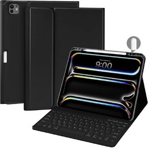 حافظة لوحة المفاتيح لجهاز سامسونج جالاكسي تاب S8 الترا 14.6 بوصة 2022، لوحة مفاتيح بلوتوث قابلة للفصل مغناطيسيًا، غطاء حامل نحيف خفيف الوزن مع حامل قلم S، النوم/الاستيقاظ التلقائي، SM-X900/X906، أسود in Kuwait