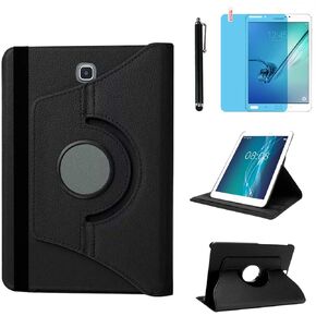 Case for Samsung Galaxy Tab S2 8.0 inch 2015 (SM-T710 T715 T713 T719),360 Degree Rotating Stand Case Smart Protective Cover,with Stylus Pen,Screen Film (Deep Blue)