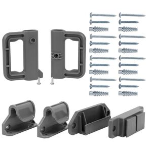 Retractable Baby Gate Replacement Parts Mesh Baby Gate Hardware Retractable Dog Gate Full Set Wall Mounting Baby Gate Parts Retractable Pet Gate Accessories with Screws, Black