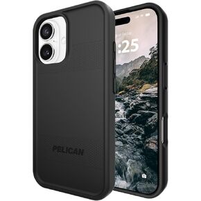 Pelican Protector iPhone 16 Case [Compatible with MagSafe] Rugged Magnetic Phone Case with 16ft Military-Grade Drop Protection - Heavy Duty Phone Cover for iPhone 16 - Black