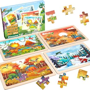 Puzzles for Kids Ages 4-6, Wooden Jigsaw Puzzles for Kids Toddlers Ages 3-5 Unicorn Mermaid Princess Fairy Preschool Toys Puzzle Gifts for 3 4 5 6 Year Old Girls Toddler, Kids Puzzles 4 Packs 24 Piece