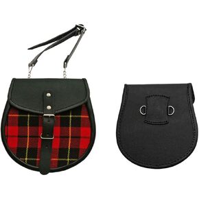 SZCO Supplies Red Plaid Leather Sporran
