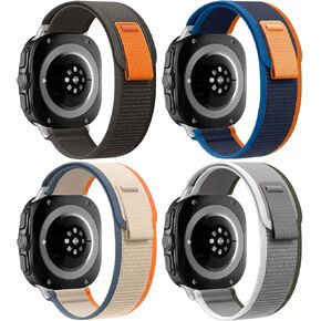 Elakement Compatible With Samsung Galaxy Watch Ultra Bands, Adjustable Breathable Sport Nylon Loop Strap Wristband Men Women for Samsung Galaxy Watch 7 Ultra 47mm