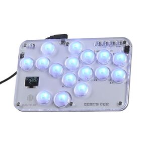 Haute42 Leverless Controller Arcade Stick: S16-C Leverless Controller with Kailh Crystal Low-Profile Switches,Leverless Arcade Controller Street Fight for PC/PS3/PS4/Switch Support Hot Swap & SOCD