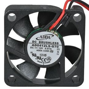 Adda AD0412LS-G70(T) Fan, 12" Leads, 12VDC, 4.7CFM, 1.57" L x 1.57" W x 0.39" D