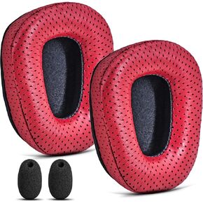 B450-XT B550-XT Replacement Ear Pads Sheepskin Leather Ear Cushion Compatible with B450-XT B550XT Headset I B450 B550 XT Kit Accessories (Red)