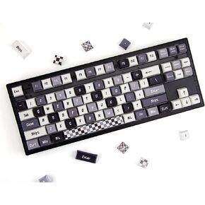 Custom Keycaps 130 Keys Set - XDA Profile Keycaps - PBT Keycaps & Dye Sublimation Key Cap - Compatible with 60%, 75%, 80%, 85%,100% ANSI Layout Gaming Mechanical Keyboard (Checkerboard)