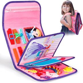 Busy Board Toys for Toddlers 1-3, Montessori Toys for 2 Year Old Girl Birthday Gifts, Preschool Educational Learning Busy Book for Airplane Car Travel