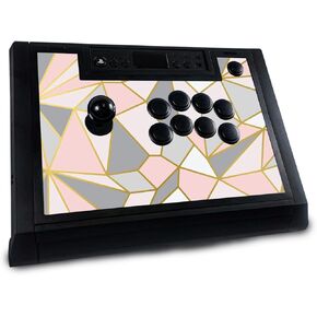Gaming Skin Compatible with Hori Fighting Stick Alpha (PS5, PS4, PC) - Rose Gold Polygon - Premium 3M Vinyl Protective Wrap Decal Cover - Easy to Apply | Crafted in The USA by MightySkins