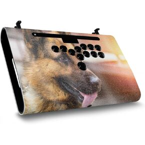 Glossy Glitter Gaming Skin Compatible with Victrix Pro FS-12 - German Shepherd - Premium 3M Vinyl Protective Wrap Decal Cover - Easy to Apply | Crafted in The USA by MightySkins