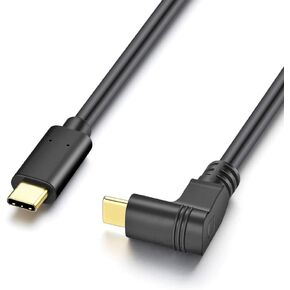 Quick Charge USB Type C Right Angle 90 Degree Male to USB Type C Male 3 AMP Sync and Charging Cable Cord Wire Adapter Convertor Extension Cable 11 inch (Right Angle M to M)