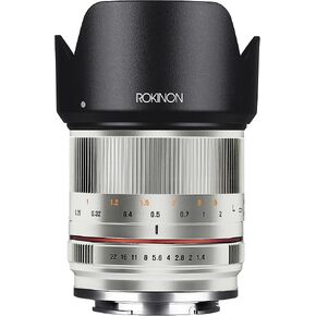 Rokinon RK21M-FX-SIL 21mm F1.4 ED AS UMC High Speed Wide Angle Lens for Fuji (Silver)