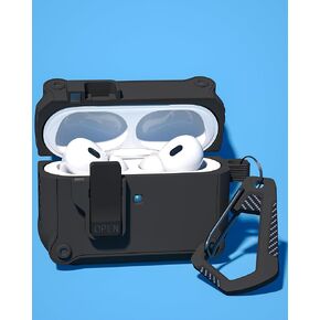 Airpods Pro 2nd Generation Case with Lock, Airpod Pro Case Compatible with Apple Air Pods Pro 1st Gen(2023/2022/2019) (White)