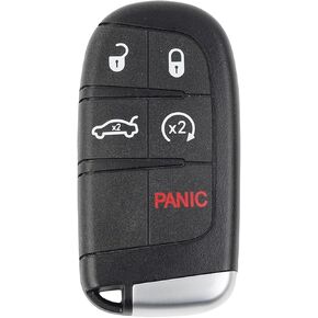 Dasbecan Key Fob Replacement Smart Remote Control Keyless Entry Compatible with Chrysler 200 2015-2017 Chrysler 300 Dodge Challenger Charger 2019-2021 5 Buttons Replace# 68155687AB, M3M-40821302