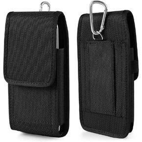 Rugged Nylon Cell Phone Holster for Samsung Galaxy A14 A13 A12 A53 A03s A23 A22 A32 5G, S21 Ultra, Note 20 Ultra, Moto G Power 2021 2022 2023 G Play G Pure, TCL 30 SE, 20 Pro 5G Belt Case Pouch Holder