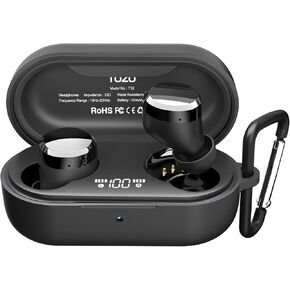 TOZO T12 Protective Silicone Case Shockproof Soft Skin Cover for TOZO T12 Earbuds with Front LED Visible and Keychain Black in Kuwait