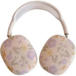 Suitable for AirPods Max Case Cover,Cute Purple Flower Bud Design,Plant Oil Painting Floral Shockproof Buffer Protective Shell Suitable for Girls Ladies