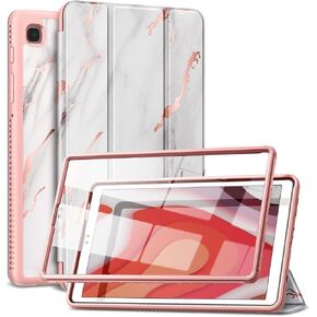 Case for Samsung Galaxy Tab A7 Lite Case 2021 8.7 Inch (SM-T220 / T225 / T227),【Built in Screen Protector】 Lightweight Leather Case Full Body Smart Cover with Magnetic Trifold Stand (Pure Black)