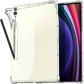 AICase Clear Case for Samsung Galaxy Tab S9 Plus 2023 [SM-X810/SM-X816B/SM-X818U]-Shock Absorbing Flexible TPU Protective Transparent Slim Cover for Galaxy Tab S9 Plus 12.4 inch Tablet,Clear