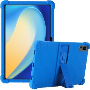 متوافق مع حافظة الكمبيوتر اللوحي TECLAST T60، حافظة من السيليكون الناعم المقاوم للصدمات، غطاء واقٍ خفيف الوزن ومضاد للانزلاق مناسب للأطفال مع مسند لجهاز TECLAST Android 14 Tablet 12 بوصة T60 2024 موديل (أسود)