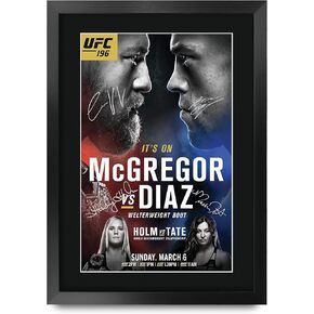 HWC Trading UFC 229 Fight Khabib Nurmagomedov vs Conor McGregor 16 x 12 inch Framed Gifts Printed Signed Autograph Picture for UFC Memorabilia Fans - 16" x 12" Framed