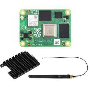 Waveshare Pi Compute Module 4 Comes with an Official Raspberry Pi CM4101032 (with Wireless, 1GB RAM, 32GB eMMC Flash), an Antenna Kit and a HEATSINK(3 Items)