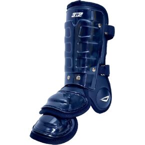 3N2 Batters Pro Clutch Leg Guard للبيسبول أو الكرة اللينة Fastpitch، ساق قابلة للتعديل بالكامل، حماية للكاحل والقدم، أبازيم سريعة الفك - الساق اليسرى - أبيض