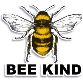 ملصق لاصق من نوع Bee Kind للكمبيوتر المحمول للسيارة مقاس 5.5 بوصة × 5 بوصة (ملون)