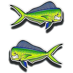 Mahi Mahi Fish Sticker Decal Vinyl for Car Window Or Bumper, Hard Hat, Fishing Toolbox (B)
