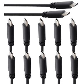 USB C to USB C 60W Cable 3.3ft, [10 Pack] Bulk USB Type C Fast Charging Charger Cord Compatible with MacBook Pro, iPad Mini 6, iPad Air 4, iPad Pro 2020 2018, Galaxy S21 S20 Ultra Note 20 10